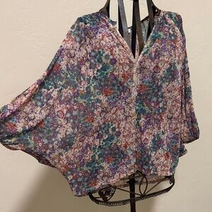 Anthropologies Weston Multicolor Floral Blouse